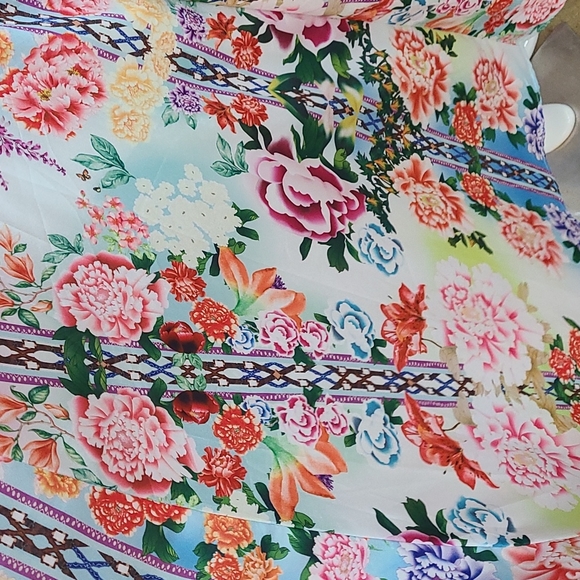 Corrugated Floral Summer Chiffon Maxi Dress Long Beach Dress - Picture 7 of 14